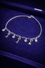 92.5 Silver Key Charm Bracelet