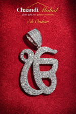 92.5 Silver Ek Onkar zircon studded locket