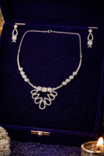 Moissanite diamond silver necklace with rhodium polish - anti tarnish