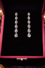 92.5 silver zircon studded drop earrings