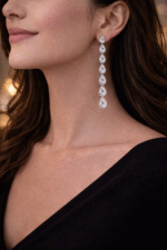 92.5 silver zircon studded drop earrings - Image 2