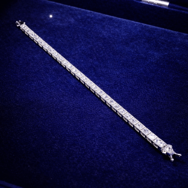 92.5 silver rectangle tennis bracelet