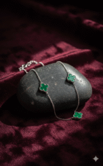 92.5 silver van cleef style bracelet (green) - Image 2