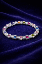 92.5 silver multi - colored tennis bracelet